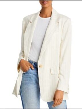 Free People Crosby Oversized Pinstripe Blazer small oversized